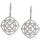 2 CT Diamond Drop Earrings 18Kt White gold 